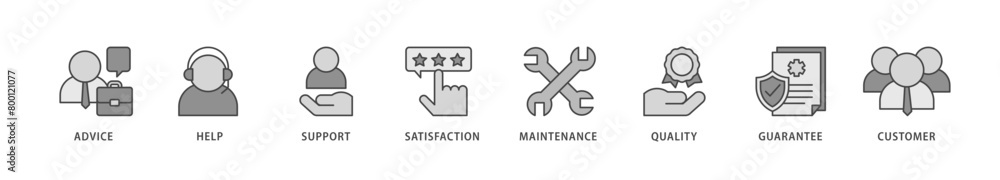 After sales service icons set collection illustration of advice, help, support, satisfaction, maintenance, quality, guarantee, customer icon live stroke and easy to edit After sales service icons set collection illustration of advice, help, support, satisfaction, maintenance, quality, guarantee, customer icon live stroke and easy to edit