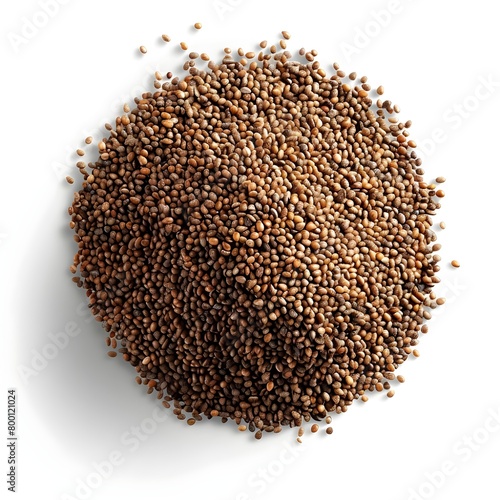 seeds isolated on white  rown teff grain on white background