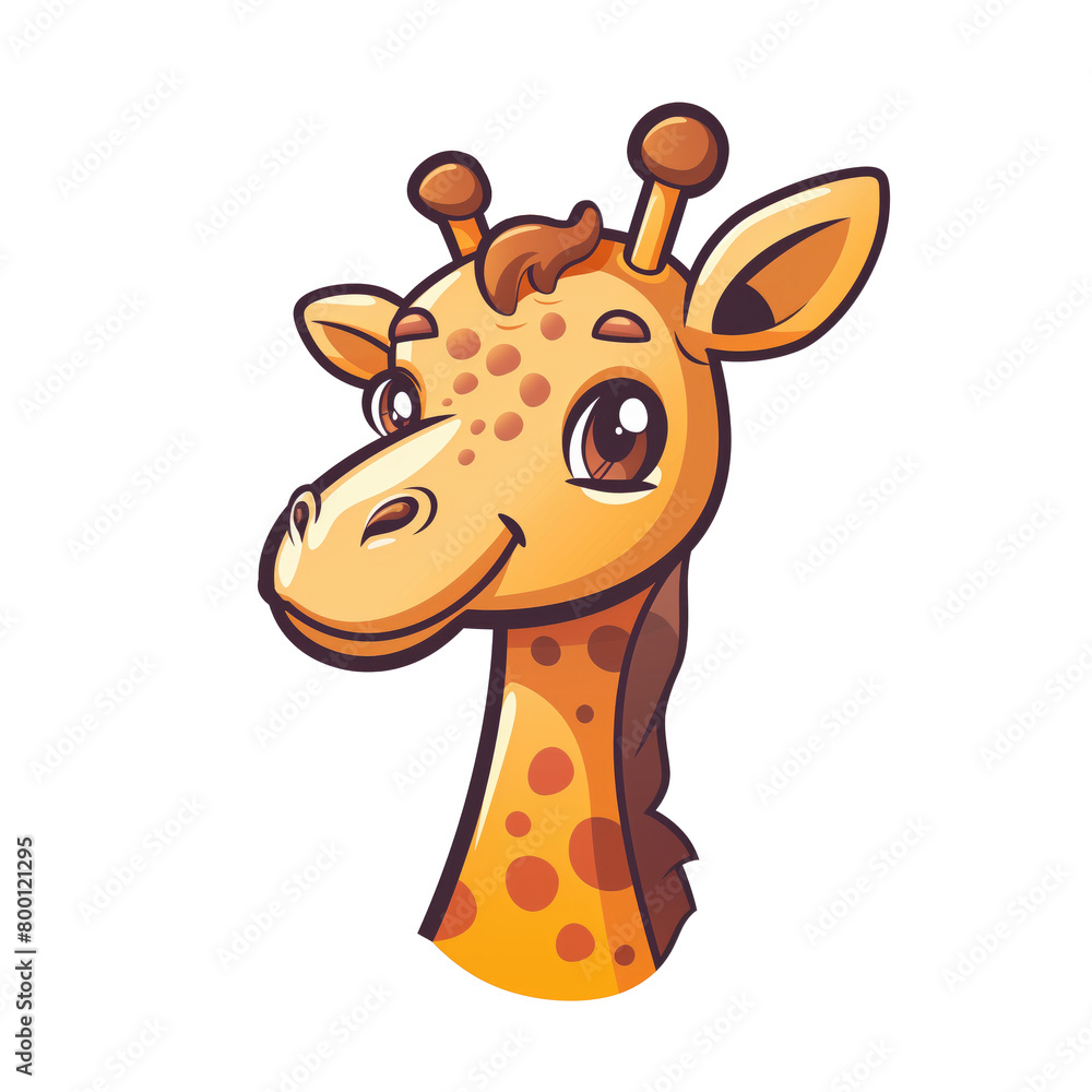 Obraz premium Cute smiling giraffe cartoon illustration