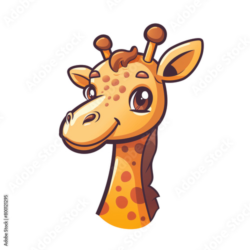 Cute smiling giraffe cartoon illustration