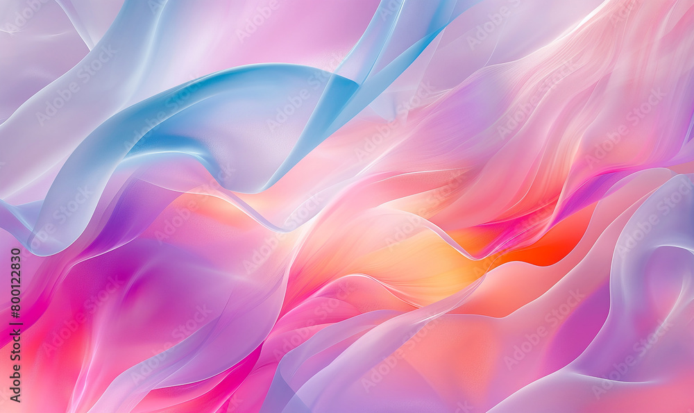 Abstract background with colorful waves and soft curves, pastel colors, gradients, blurred edges, elegant design, wallpaper