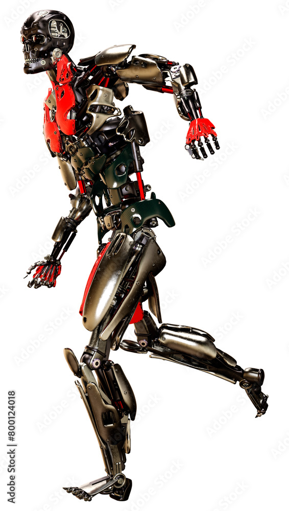 3D Rendering Male Robot on White 3D Rendering Male Robot on White