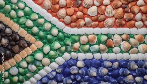 South African Flag made with Sea Shells © Adrian