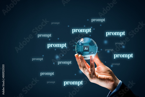 Artificial intelligence and prompt concept photo