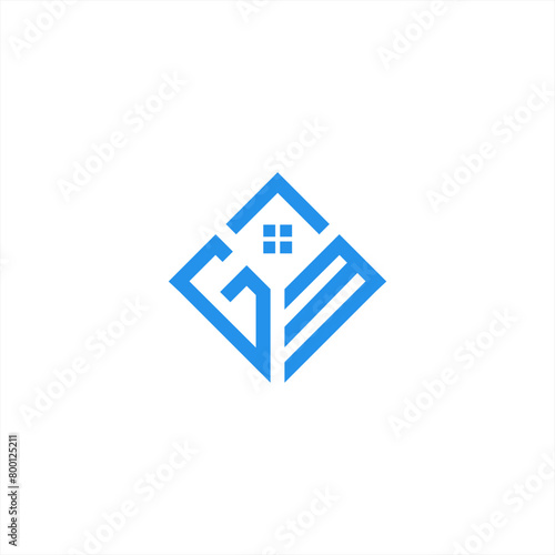 Free Download logo design letter g and m, building, roof design, window, building - GFXLoad