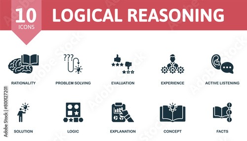 Logical reasoning set. Creative icons.