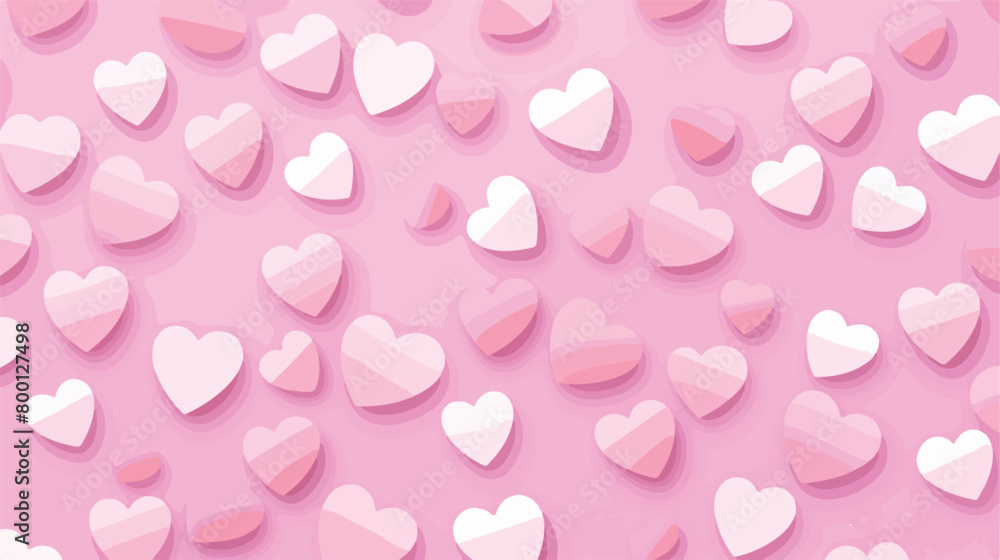 Many hearts on pink background. Seamless pattern
