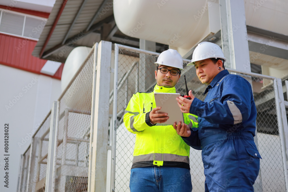 Portrait of professional man engineer working checking work place to keep liquid helium in industry. Portrait of professional man engineer working checking work place to keep liquid helium in industry.