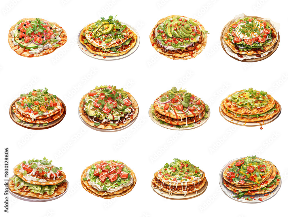 Tostadas with a Variety of Delicious Toppings Tostadas with a Variety of Delicious Toppings
