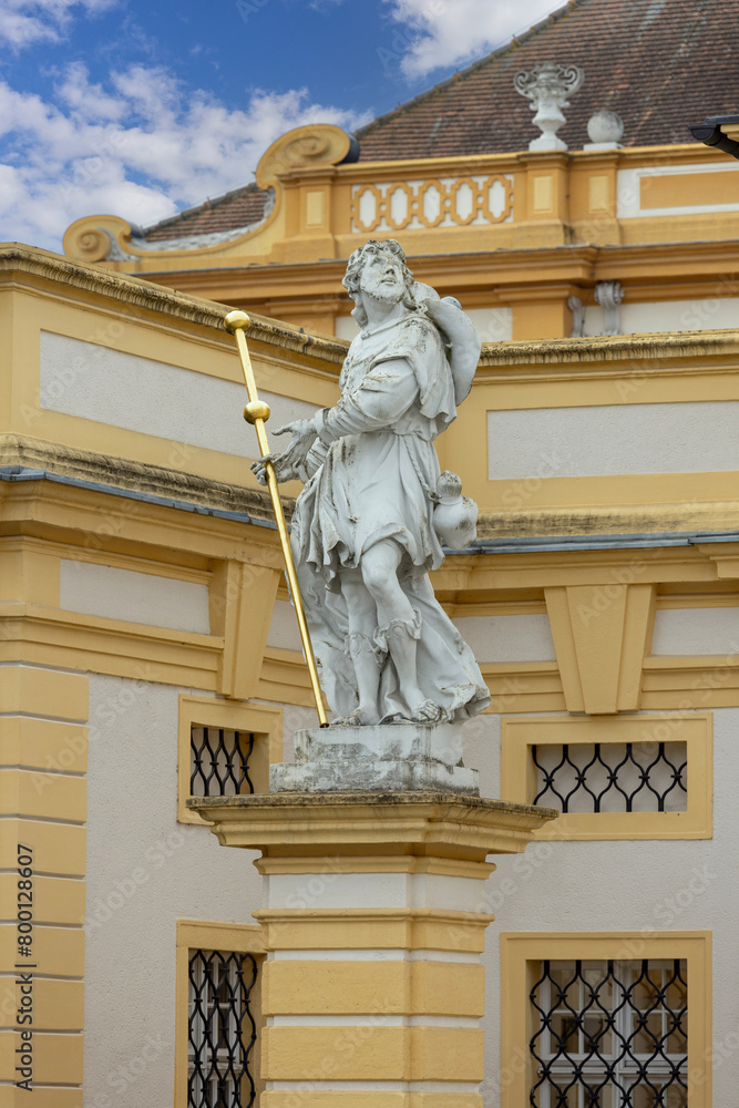 Fototapeta premium Baroque Melk Abbey on hill above town, main entrance, Melk, Austria