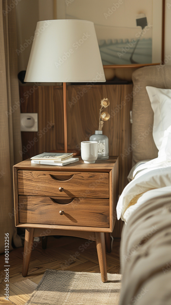 Obraz premium product display shot morden bed side table Closeup view 