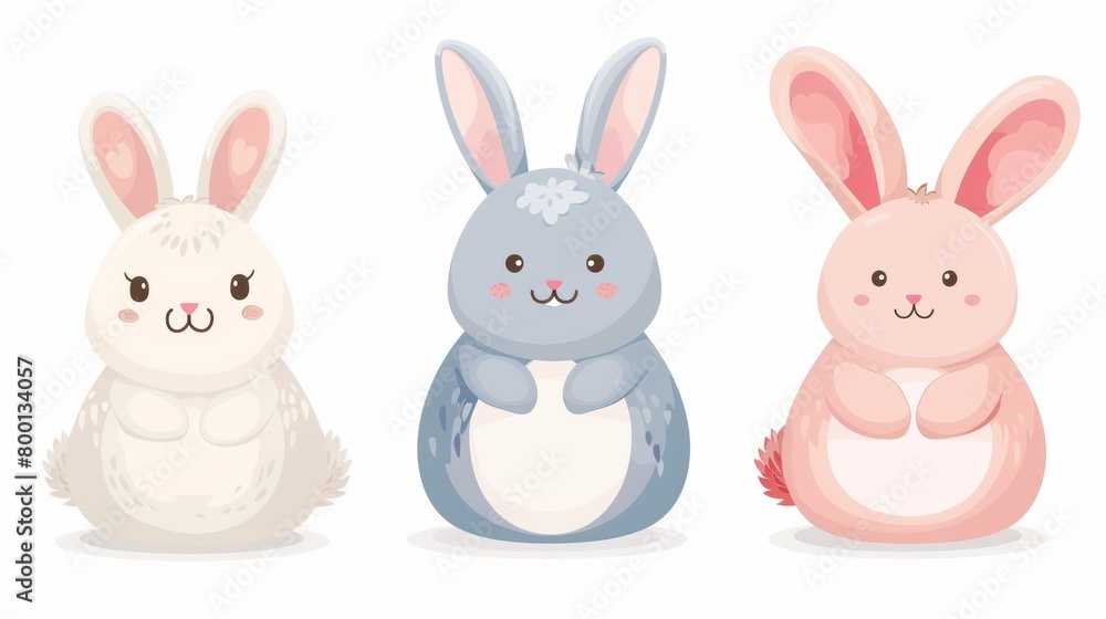 Rabbit. Flat vector illustration of cute animal. Baby nursery art. Rabbit. Flat vector illustration of cute animal. Baby nursery art.
