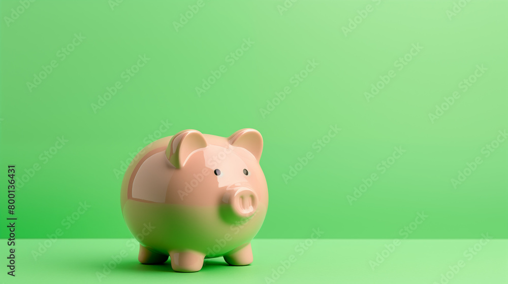 Pink pig piggy bank, isolated on a green background Pink pig piggy bank, isolated on a green background