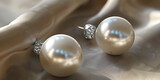 Sterling Silver Freshwater Pearl  , Moti Round Stud Earrings for Women & Girl White Gold Pearl Stud Earring
