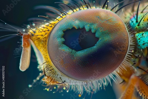 Microscopic cross-section of a fly's eye. photo