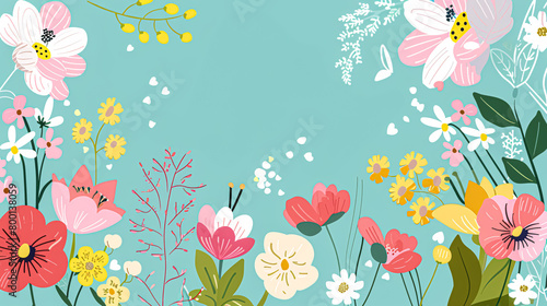 Floral background with colorful flowers. Vector illustration. EPS 10.