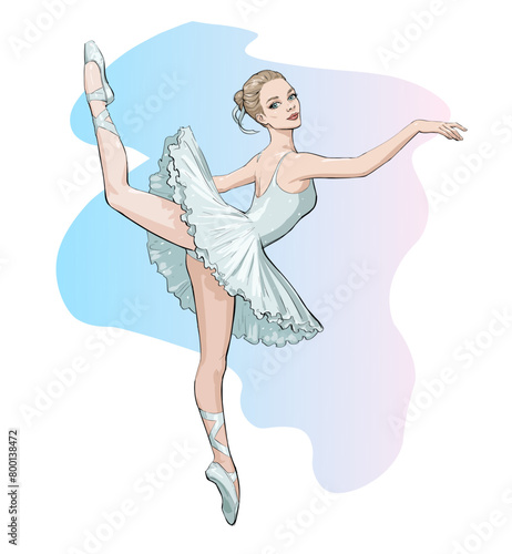 Portrait of the ballerina in ballet pose