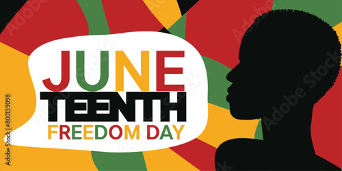Celebrating Juneteenth, Independence Day, Freedom Day. Banner, poster, greeting card flayer desig