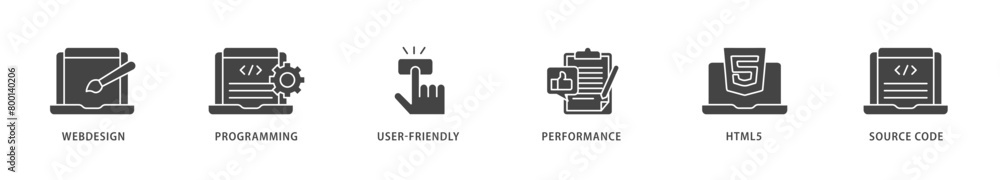 Mobile first icons set collection illustration of webdesign, programming, user friendly, performance, html5 and source code icon live stroke and easy to edit Mobile first icons set collection illustration of webdesign, programming, user friendly, performance, html5 and source code icon live stroke and easy to edit