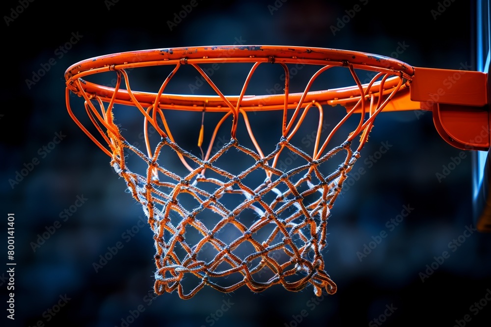 A basketball hoop on a dark background, symbolizing the essence of the sport.