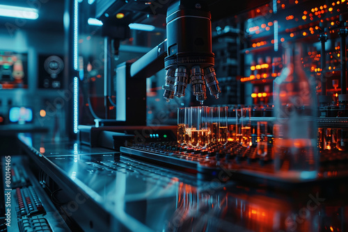 Advanced laboratory technology integrates digital components for efficient scientific research and development.