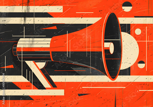 Obraz na płótnie Megaphone or loudspeaker on vintage background w salonie