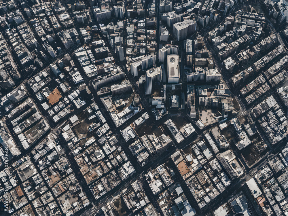 Aerial images of urban skyline, urban scenery, satellite captured cities