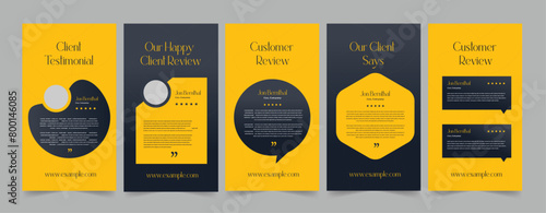 Client Review or client testimonial template layout.