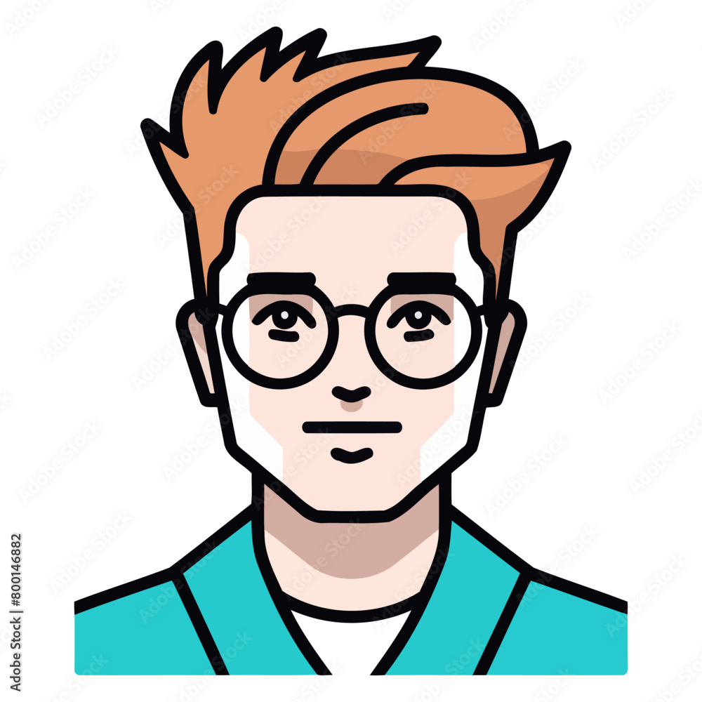 Vector icon depicting a handsome individual, suitable for avatar creation and diverse representation.