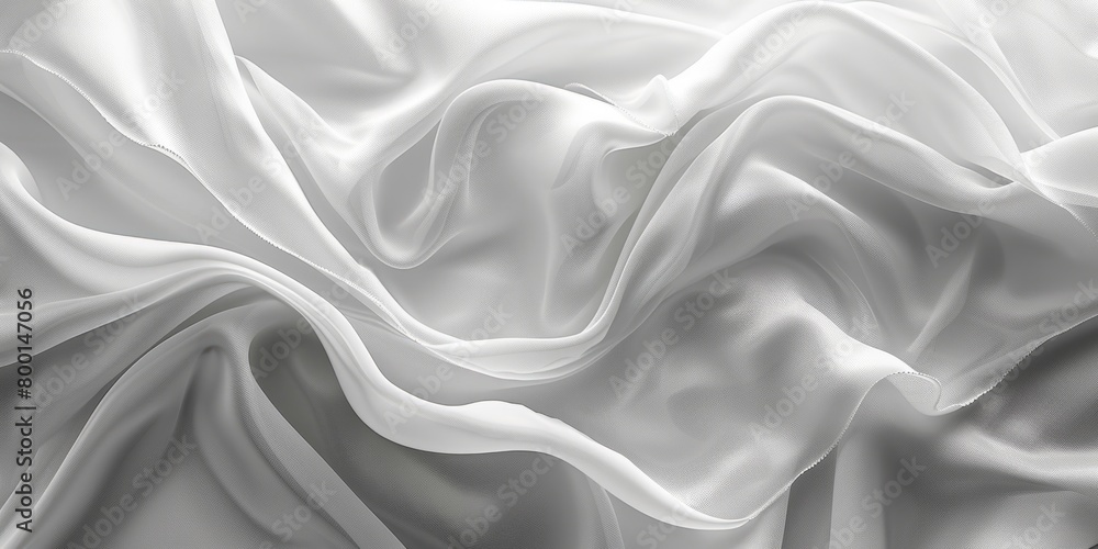 Fototapeta premium bright white fabric material in wavy layers of abstract background with dark shadows