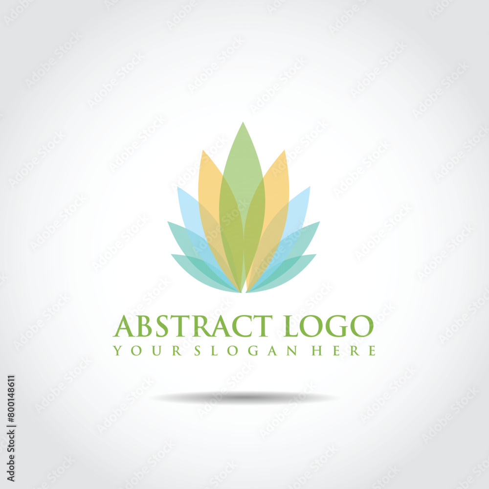 Abstract leaf logo template. Vector illustrator