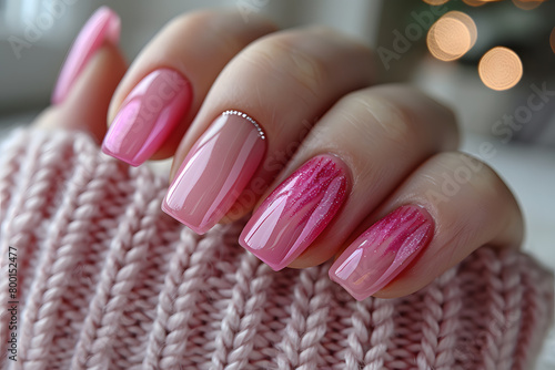 hand with pink polish