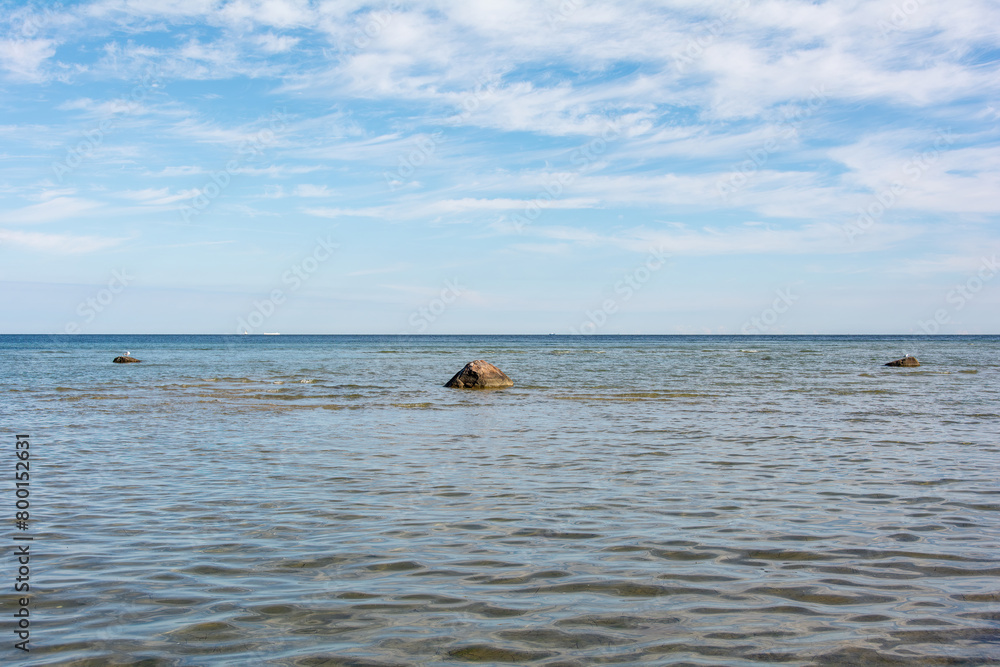 Stones in the sea at low tide Stones in the sea at low tide