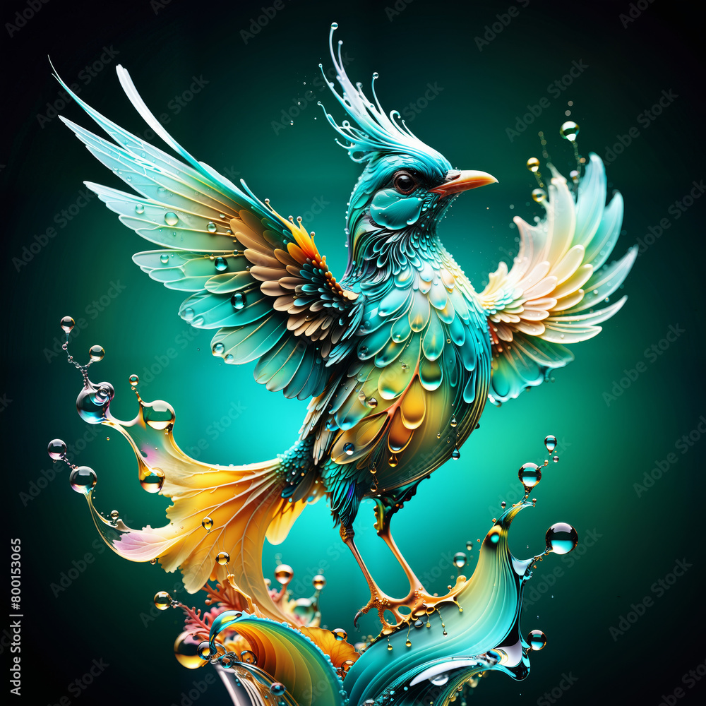 Fototapeta premium golden eagle with blue wings