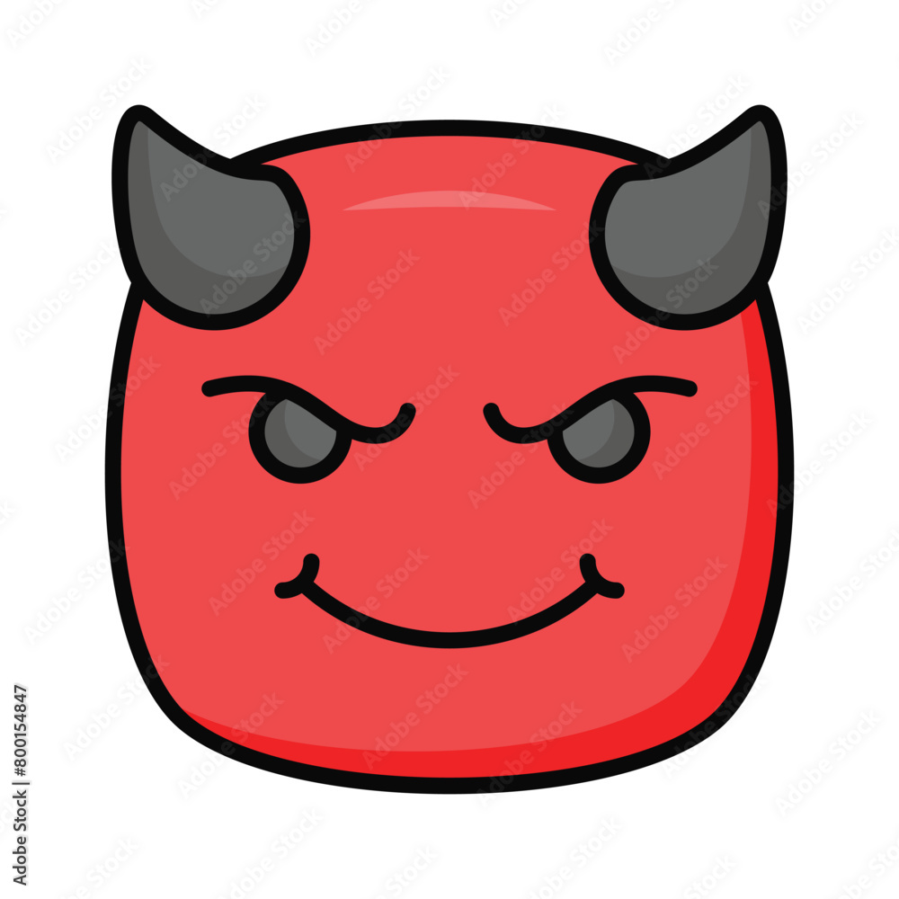 Scary devil with horns, customizable emoji icon in trendy style Scary devil with horns, customizable emoji icon in trendy style