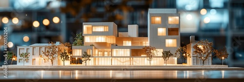 Real estate developers and architects team working on scale model for new business buildings