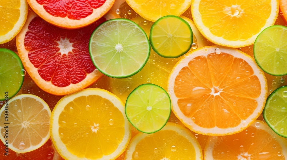 citrus fruits with waterdrops, top view, flat lay, seamless pattern, background banner citrus fruits with waterdrops, top view, flat lay, seamless pattern, background banner