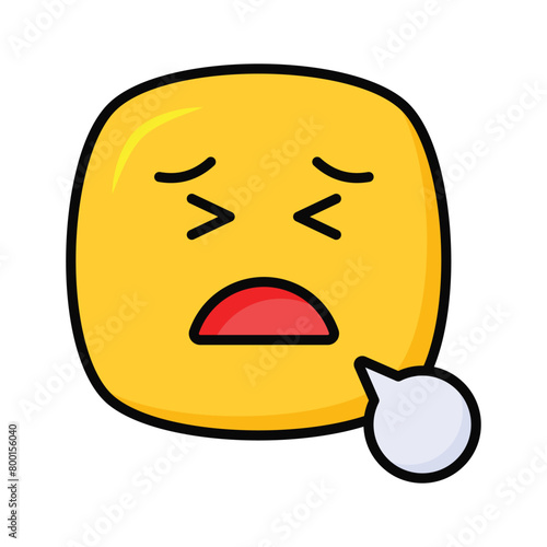 Unique and premium vector of tired emoji, editable icon