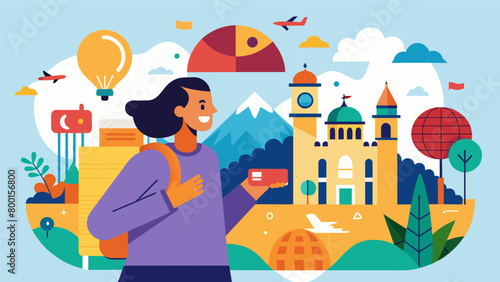 A traveler with ADHD experiencing the thrill of exploring new cultures and places their energy channeled into soaking up every moment and making. Vector illustration