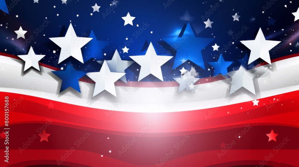 Obraz premium Red white and blue, stars and stripes background abstract