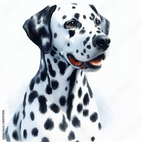 흰 배경, 달마시안 (White background, Dalmatian dog)