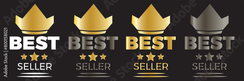 Set of best seller emblem design. Elegant best seller award badge design. Set of best seller label. 11:11