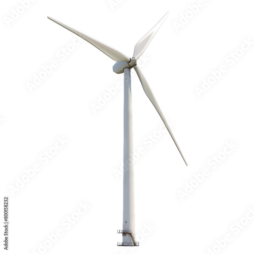 A wind turbine on a transparent background. The use of wind energy. Alternative energy source, windmill