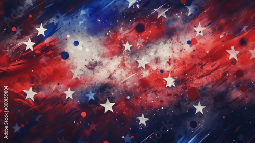 Red white and blue, stars and stripes background abstract