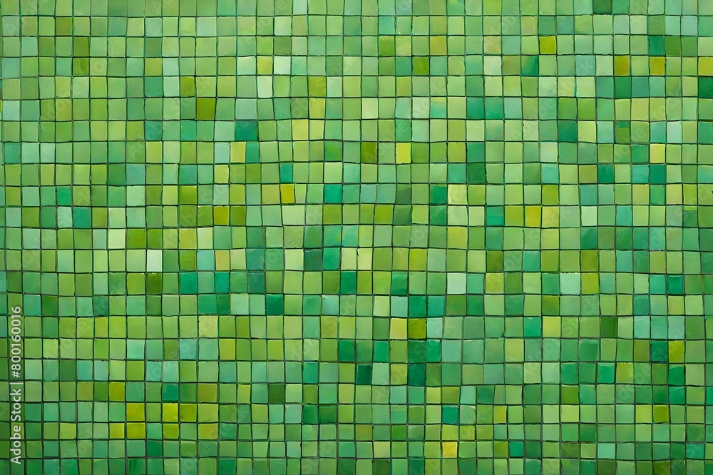 Abstract geometric colors square. Green tiles art wall background. Generative AI. Abstract geometric colors square. Green tiles art wall background. Generative AI.