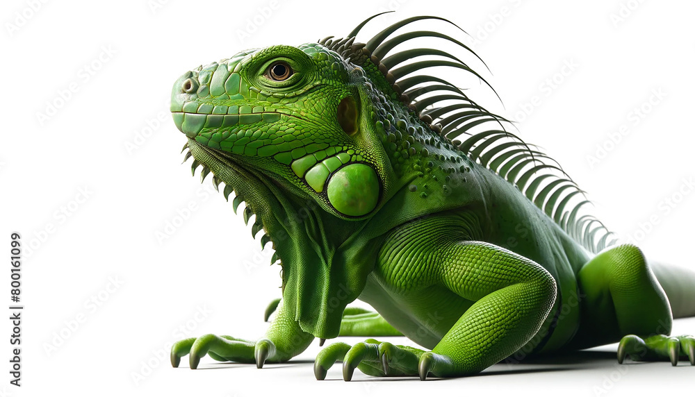 Fototapeta premium green iguana isolated on white background