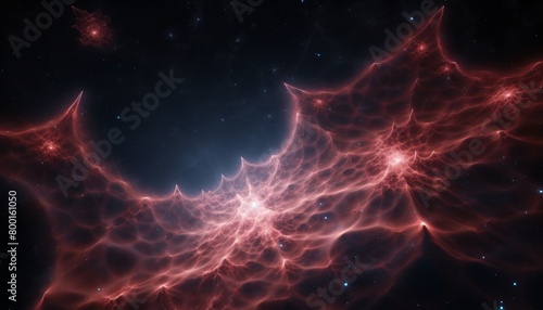 A beautiful nebula with a red and blue gradient.