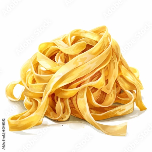 A closeup of al dente noodles  a staple food ingredient in Italian cuisine. This dish can be used in various pasta recipes.
