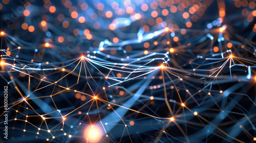 deep learning algorithms with interconnected nodes representing artificial neurons and layers demonstrating the complexity of AI systems used for tasks such as image recognition and natural language