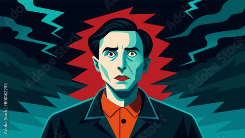 A thriller novel starring a protagonist with bipolar disorder who uses their heightened energy during manic episodes to uncover a deep conspiracy.. Vector illustration